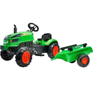 Tracteur Pour Enfant à Pédales Avec Capot Ouvrant Et Remorque X Tractor