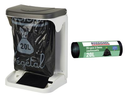 Poubelle Intérieur Placard Cuisine 20l Avec Dérouleur De Sac Et 20 Sacs Poubelle 20l - Ino Rossignol