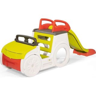Adventure Car - Multi-activités - Voiture Avec Poste De Conduite, Toboggan Et Bac à Sable