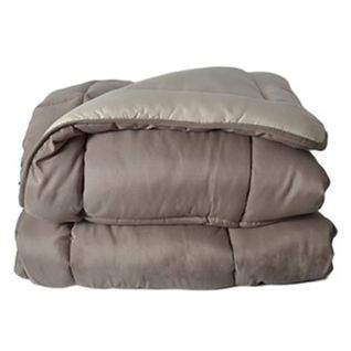 Couette Chaude Microfibre Bicolore 400 Gr/m2 - 260x240 Cm - Taupe