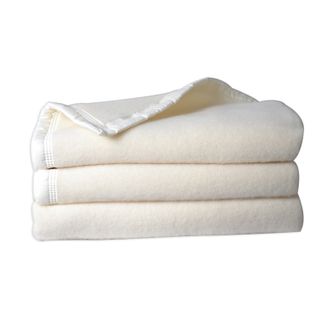 Couverture Double Face En 100% Laine - 240 X 300 Cm - Naturel