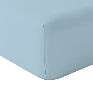 Drap Housse En Coton Lavé  - 180x200 Cm - Bleu Ciel