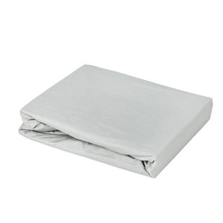 Drap Housse Élastiqué En 100% Coton Peigné - 140x195 Cm - Gris Perle