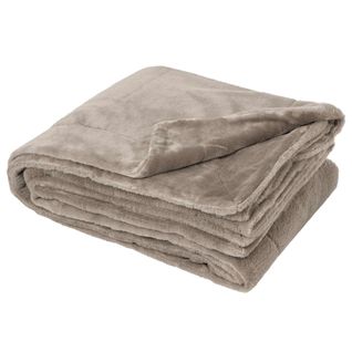 Plaid Polaire Double Face - 150x200 Cm - Beige Foncé