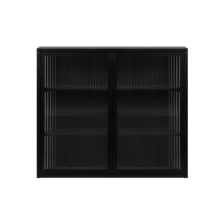 Armoire Murale à Double Porte En Verre, 70x23.01x59.99cm, noir