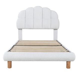 Lit Simple Enfant 90x200, Avec Sommier à Lattes En Bois, Blanc