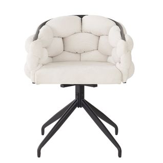 Chaises De Luxe En Velours, Lot De 2, Pivotant à 360°, Beige