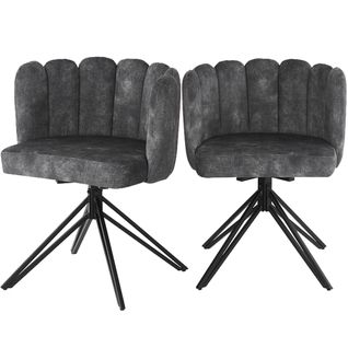 Chaises De Salle à Manger Moderne Et Élégante, Pivotant à 360°, Avec Dossier Pétale, Gris