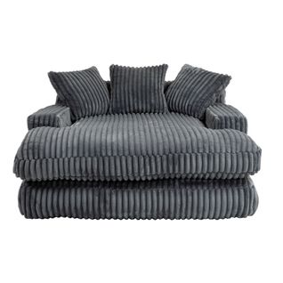 Fauteuil Confortable En Nuage De Velours Moderne, Avec 3 Oreillers Souples, Gris