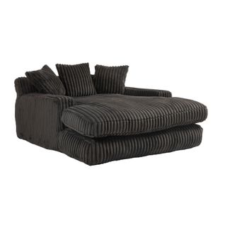 Fauteuil Confortable En Nuage De Velours Moderne, Avec 3 Oreillers Souples, Noir
