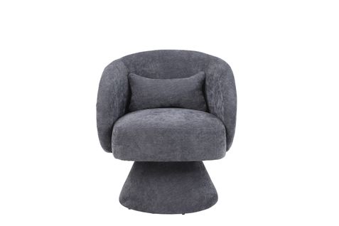 Lot De 2 Fauteuils Modernes Pour Salon, Avec Base Qui Tourne à 360 Degré, En Tissu De Paquet, Gris