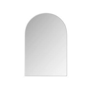 Miroir Mural Arche Élégant Avec Armoire Encastrée En Métal Pour Salle De Bains, Blanc