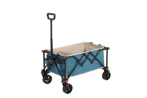 Chariot Pliant Avec Roues Tous Terrain Avec Tissu 600d Oxford, Capacité De 80 Litres, Bleu