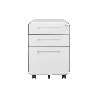 Caisson Mobile, Meuble Rangement Bureau ,avec 3 Tiroirs, 46 X 40 X 58 Cm ,simple, Blanc