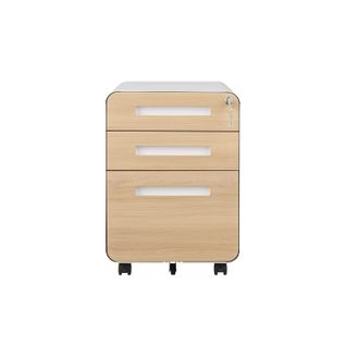 Caisson Mobile, Meuble Rangement Bureau ,avec 3 Tiroirs, 46 X 40 X 58 Cm , Blanc