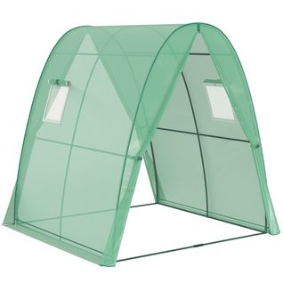 Serre En Acier Avec Porte Étanches 180x180x200cm, Serre Pour Légumes Et Fleurs, Vert