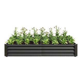 Jardinière Surélevée 180x90x30cm, Acier Très Résistant,noir