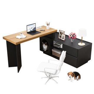 Bureau D'angle  - 120x120x75 Cm, Mdf, Plateau Épaissi, Bureau D'angle En Forme De L