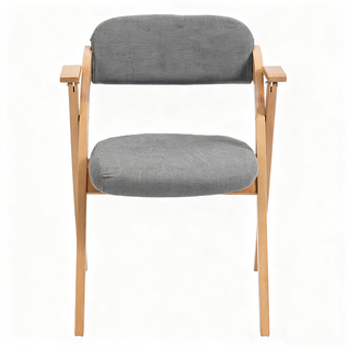 Lot De 2 Chaises Pliantes Avec Coussin En Velours Rembourrée Et Cadre En Bois - Gris