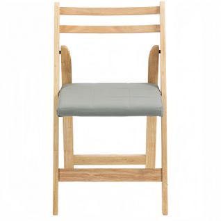 Lot De 2 Chaises Pliantes Avec Coussin En Velours Rembourrée - 44x45x75 Cm - Bois - Gris