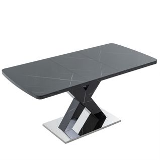 Table à Manger Rectangulaire Moderne 120 Cm-160 Cm - Extensible - Noir