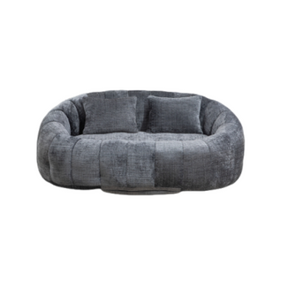 Canapé Pouf Relax En Mousse Souple Matelassée Confortable Avec Tissu De Peluche,gris