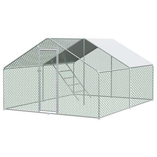 Enclos Pour Poules 3x4x2m Avec Serrure De Sécurité Et Tissu Pe Imperméable - Enclos En Métal