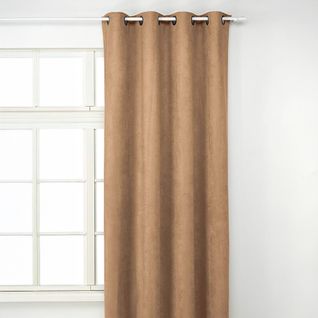 Rideau Uni - Effet Suédine - 145x260 Cm - Marron Brun