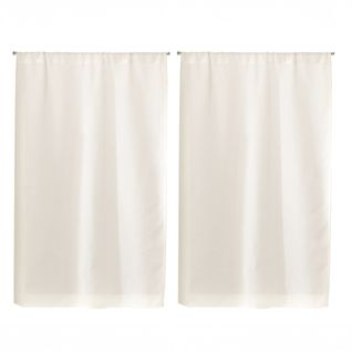 Paire De Petits Rideaux Unis En Etamine - 95x160 Cm - Blanc