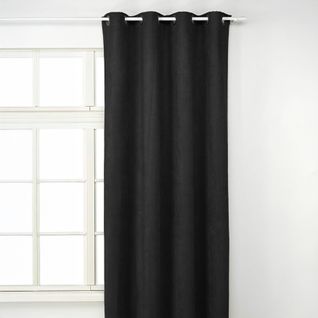 Rideau Uni - Effet Suédine - 145x260 Cm - Noir