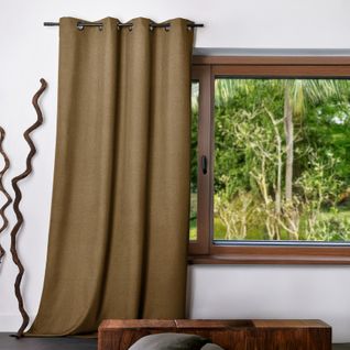 Rideau Uni Oxford 100 % Occultant - 140x240 Cm - Marron Clair