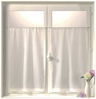Paire De Petits Rideaux "sobriété" - 55x160 Cm - Blanc