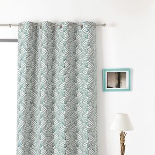 Rideau D'ameublement Imprimé Art Déco - 135x250 Cm - Vert