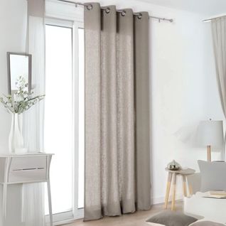 Rideau "authentique" En 100% Lin - 135x260 Cm - Gris Clair