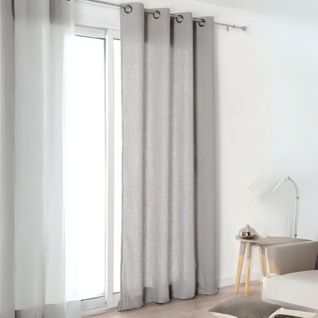 Rideau "authentique" En 100% Lin - 135x260 Cm - Gris Souris