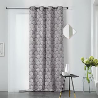 Rideau Esprit Art Nouveau - 140x240 Cm - Gris Clair