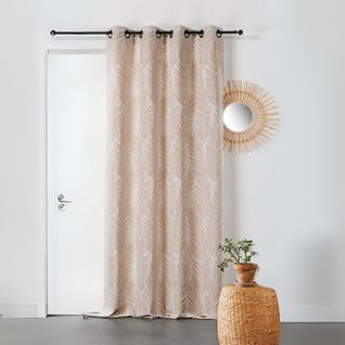 Rideau Imprimé Feuille De Palmier - 140x240 Cm - Jaune Ocre