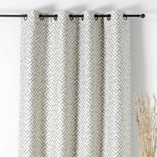 Rideau Thermique Imprimé Graphique - 140x240 Cm - Vert Olive