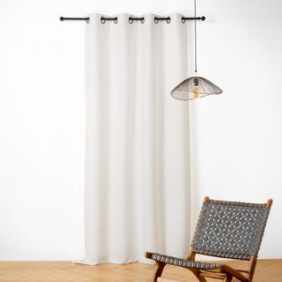 Rideau Phonique Coton Et Chanvre Tressage Naturel - 140x240 Cm - Blanc