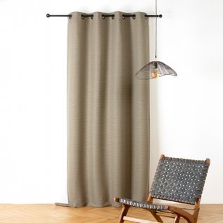 Rideau Phonique Coton Et Chanvre Tressage Naturel - 140x240 Cm - Vert