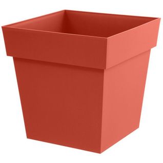 Pot De Fleurs Carré - Toscane - 32 Cm - 22 L - Intérieur / Extérieur - 32 X 32 X H.32 Cm - Orange T