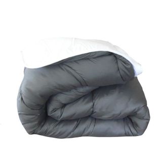 Couette Chaude Bicolore 220x240 Cm Blanc Et Gris