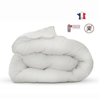 Couette Anti-acariens - 220 X 240 Cm - Chaude - 400 G/m² 2 Personnes - Blanc -