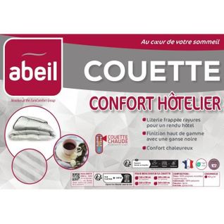 Couette Chaude - Confort Hôtelier - 240 X 260 Cm - Blanc Et Noir