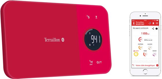 Balance De Cuisine Électronique 5kg-1g Rouge Avec Bluetooth - Nutritab Cranberry