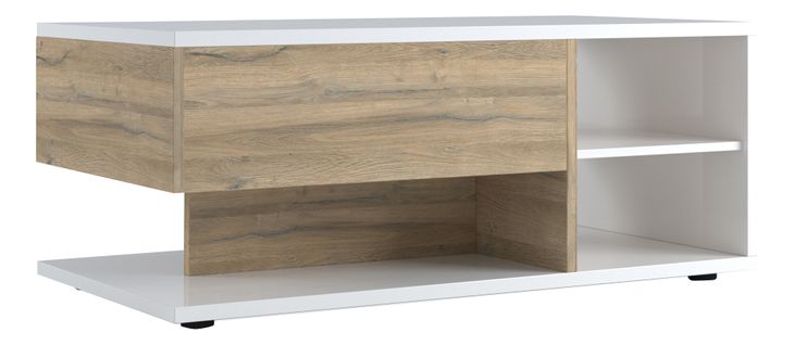 Table basse INSTA blanc brillant/ décor chêne