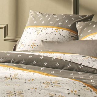 Housse De Couette 220x240 Cm + 2 Taies D'oreiller 63x63 Cm Percale 80 Fils Tily Havane