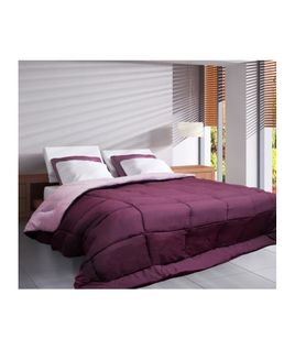 Couette Réversible Bicolore En Microfibre 400 Gr/m² - 260x240 Cm - Violet Parme