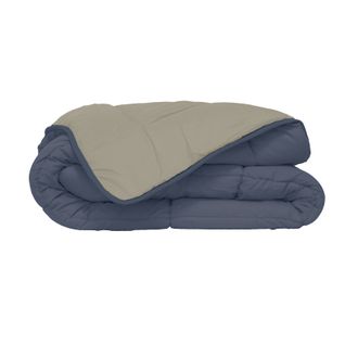 Couette D'été En Microfibre Bicolore - 260x240 Cm - Bleu Pétrole