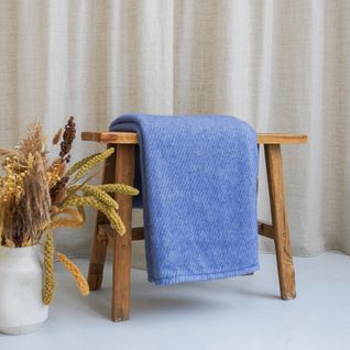 Couverture Coton Et Mérinos - Bleu 220 X 240 Cm Bleu Clair